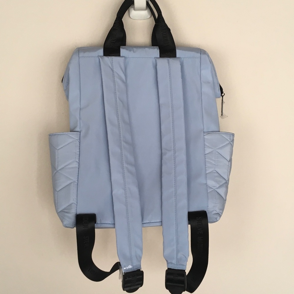 Light Blue Quilted Men's Backpack - Minimal Carry - Picture 4 of 4